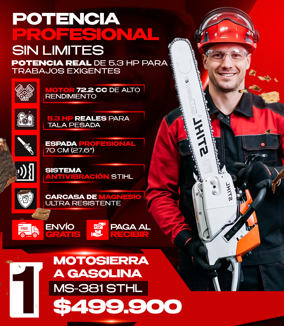MOTOSIERRA A GASOLINA  MS-381 STIHL